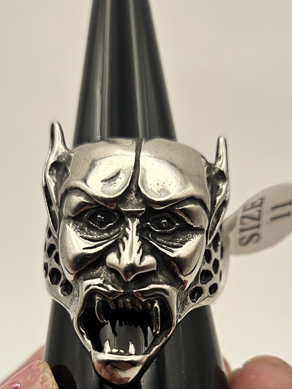 Mens Stainless Steel Gargoyle Ring Size 11 Gothic Biker Demon Vampire Jewelry